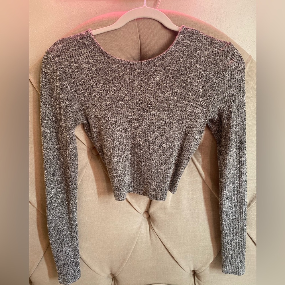 Open back cross cross long sleeve top from garage